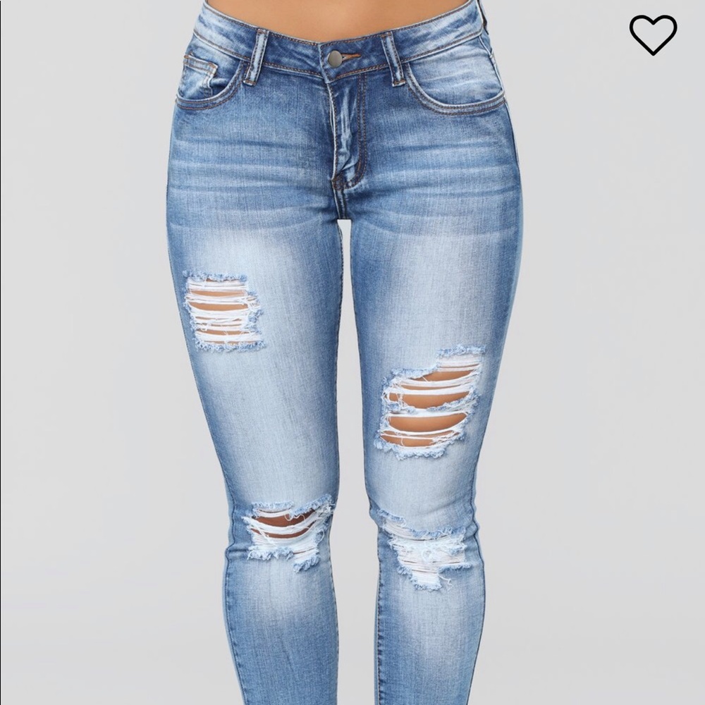 Distressed Medium Wash Jeans